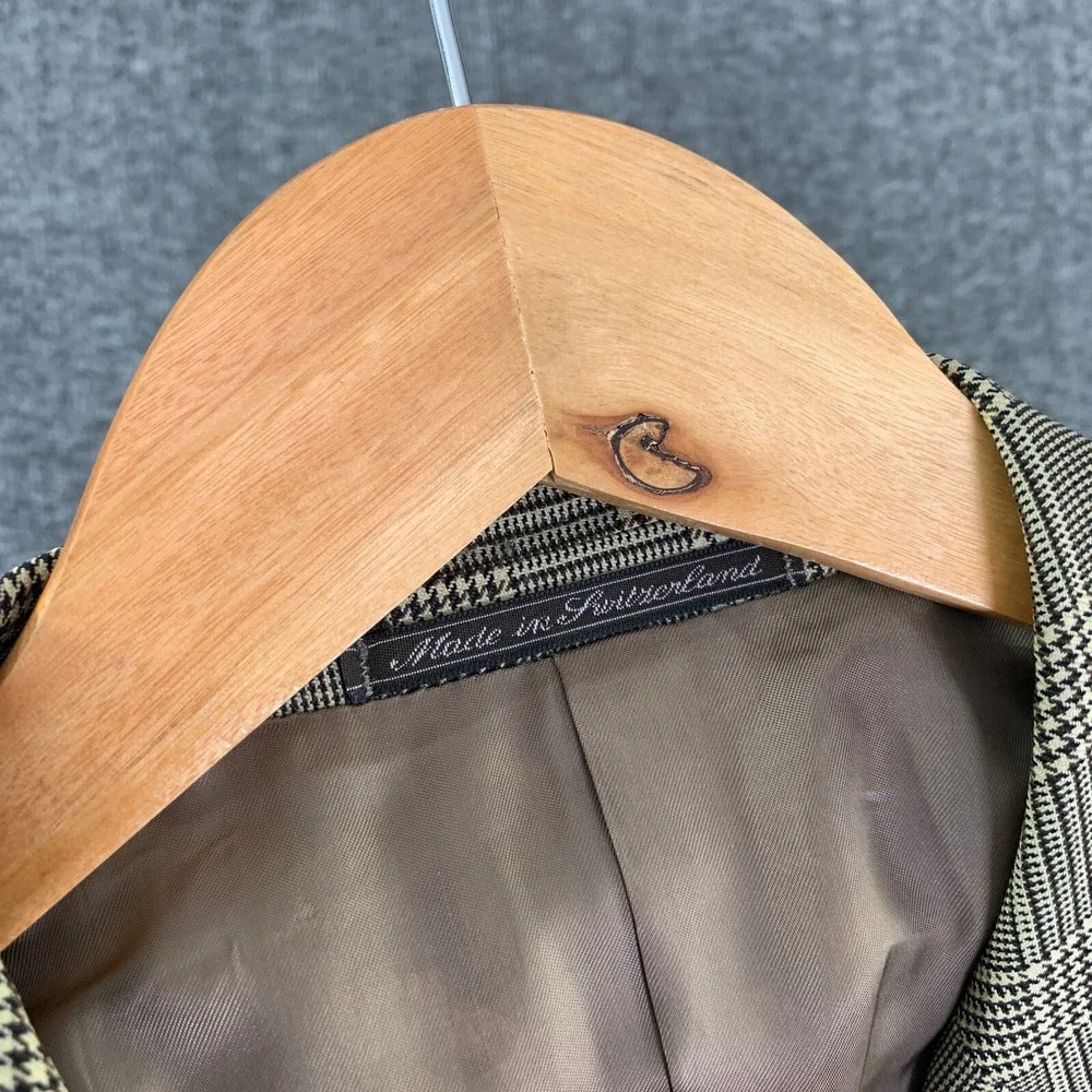 Ermenegildo Zegna Su Misura Blazer Jacket Men 44 Windowpane Wool Sport Coat